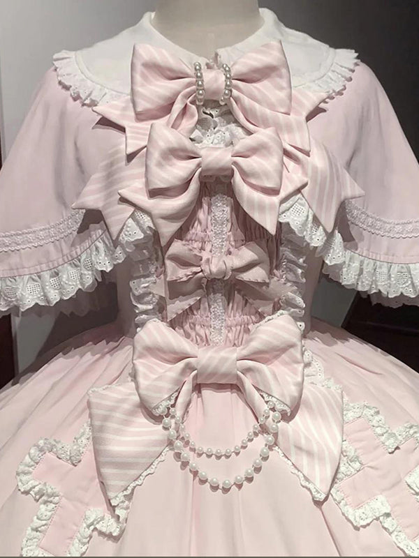 F72107 Pink Cute Doll Feeling Sweet Lolita Skirt Jsk Cape Ancient Feeling Lolita Girl Heart Princess Skirt