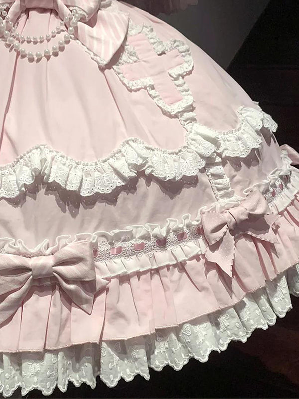 F72107 Pink Cute Doll Feeling Sweet Lolita Skirt Jsk Cape Ancient Feeling Lolita Girl Heart Princess Skirt
