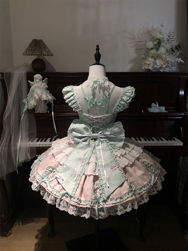 F72104 Mint Green Ballet Style Cute Lolita Skirt Dress Jsk Dress Bow Lolita Princess Dress Dress