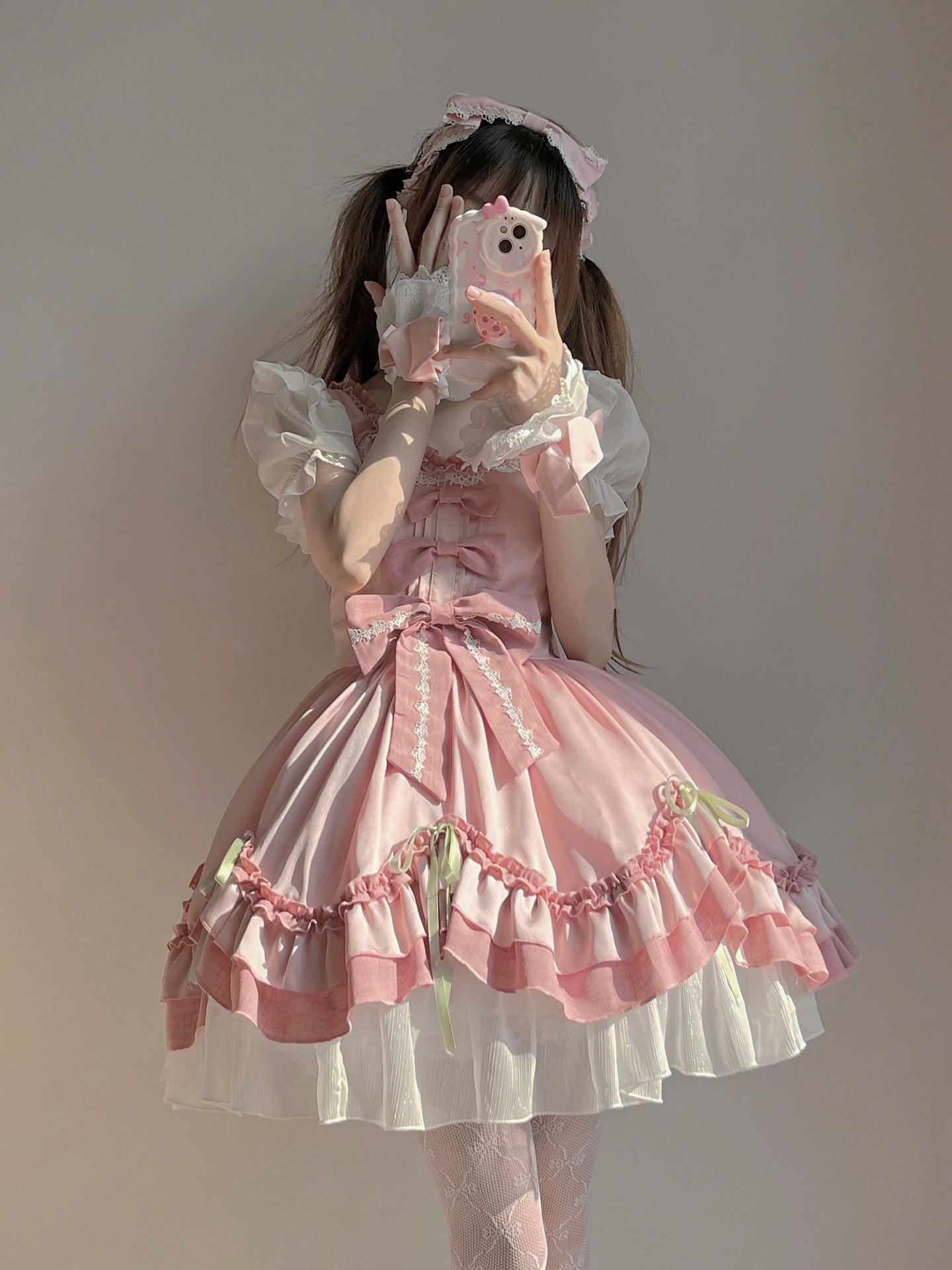 F72110 Pink Cute Lolita Dress Gentle Dress Lolita Soft Sister Big Lady Fluffy Princess Dress