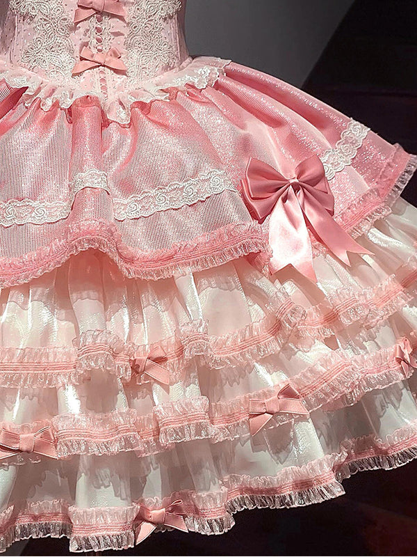 F7218 Pink Ballet Style Cute Lolita Skirt Jsk Birthday Small Dress Princess Dress Lolita Fairy Dress Dress
