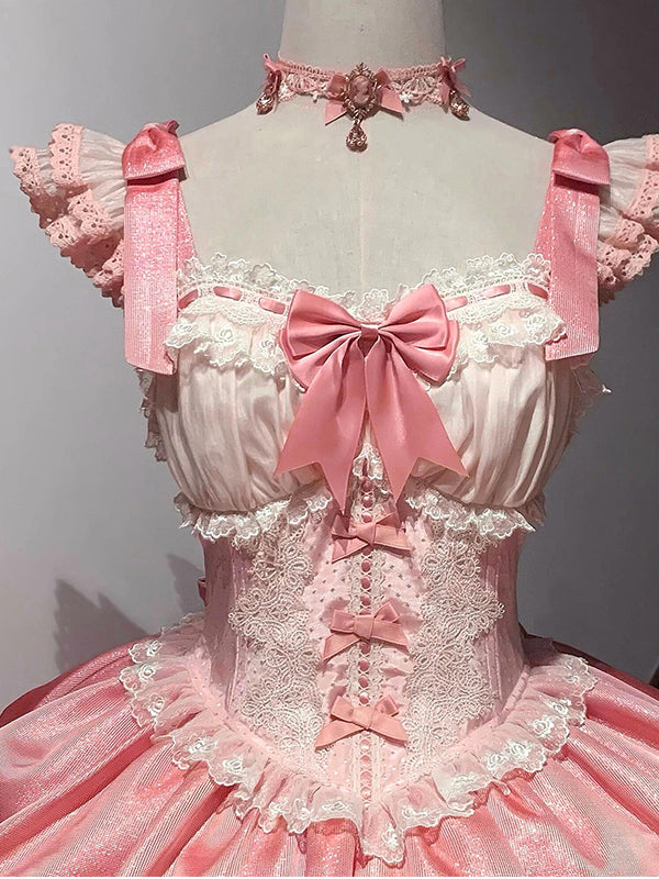 F7218 Pink Ballet Style Cute Lolita Skirt Jsk Birthday Small Dress Princess Dress Lolita Fairy Dress Dress