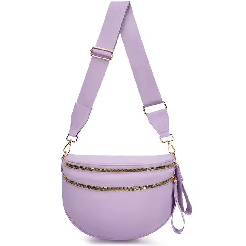 Fanny Pack Checkered Nylon Savvy Bum Bag Fashion Crossbody Bag Travel Shoulder Purse Belt Waist Plus Size Sling Bag