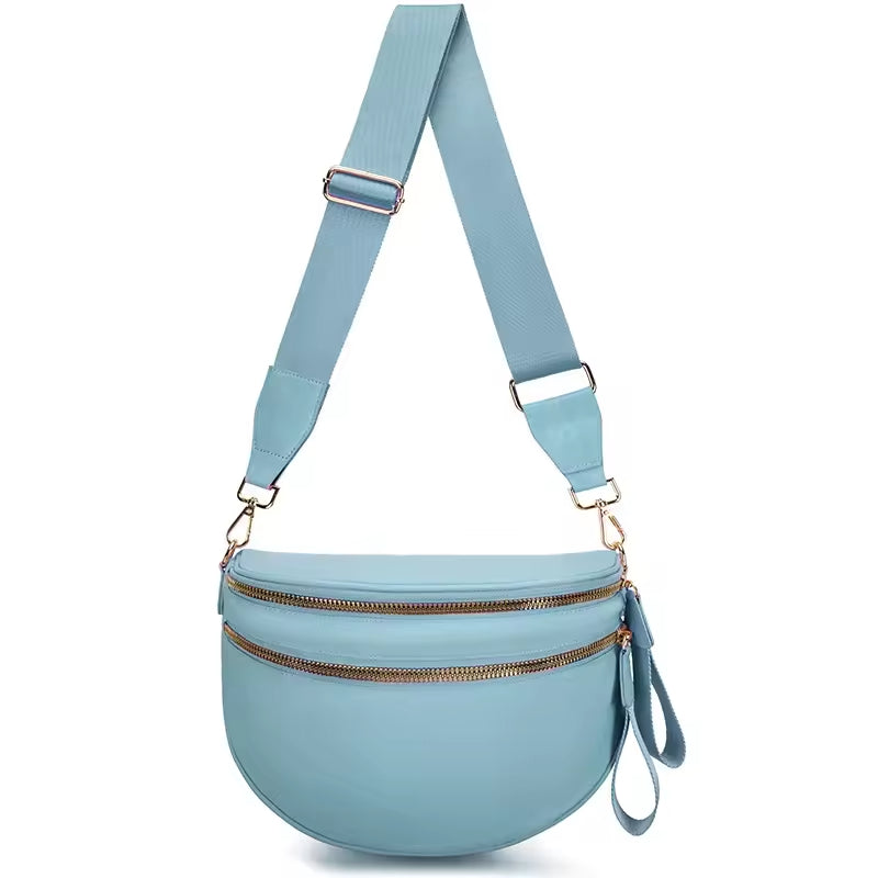 Fanny Pack Checkered Nylon Savvy Bum Bag Fashion Crossbody Bag Travel Shoulder Purse Belt Waist Plus Size Sling Bag