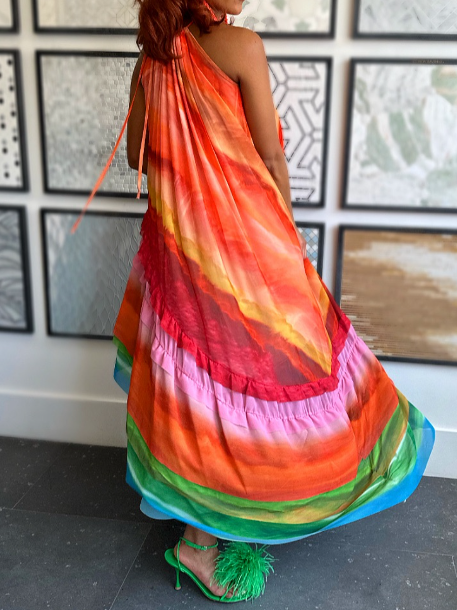Bright Color Vacation Dress