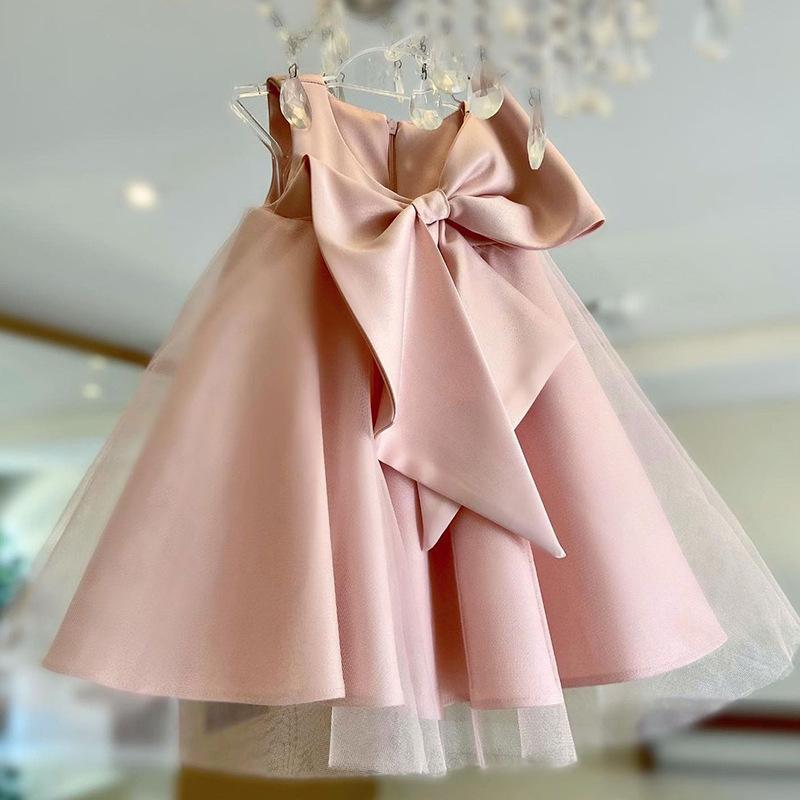 L4166 FIRST COMMUNION DRESS GIRL FORMAL PRINCESS DRESS SUMMER BOWKNOT BIRTHDAY PARTY DRESS