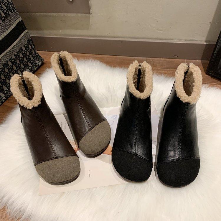 Martin Boots Flat Leather Ankle Warm Boots