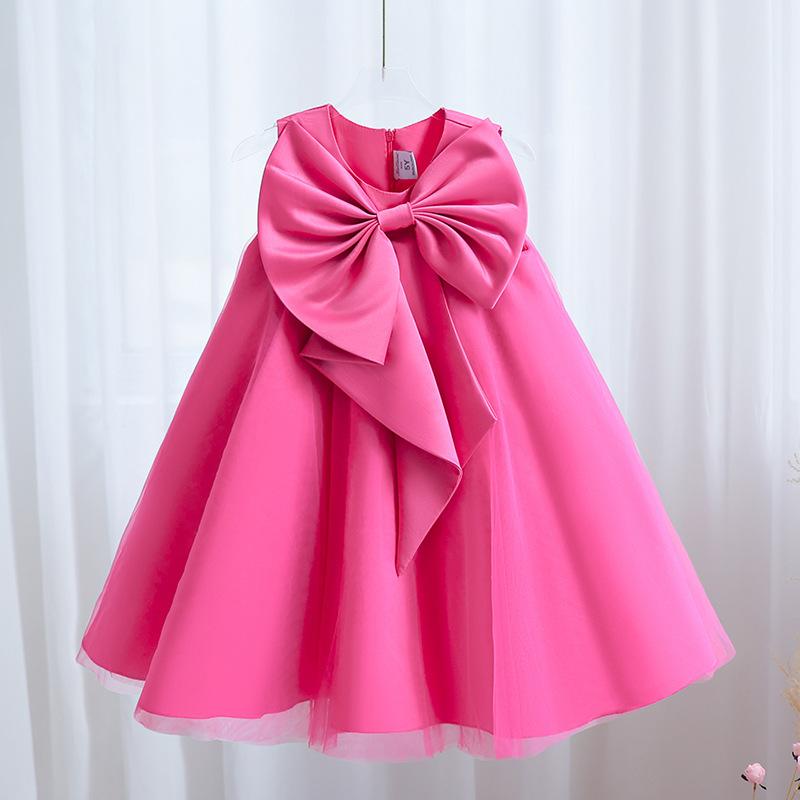 L4166 FIRST COMMUNION DRESS GIRL FORMAL PRINCESS DRESS SUMMER BOWKNOT BIRTHDAY PARTY DRESS