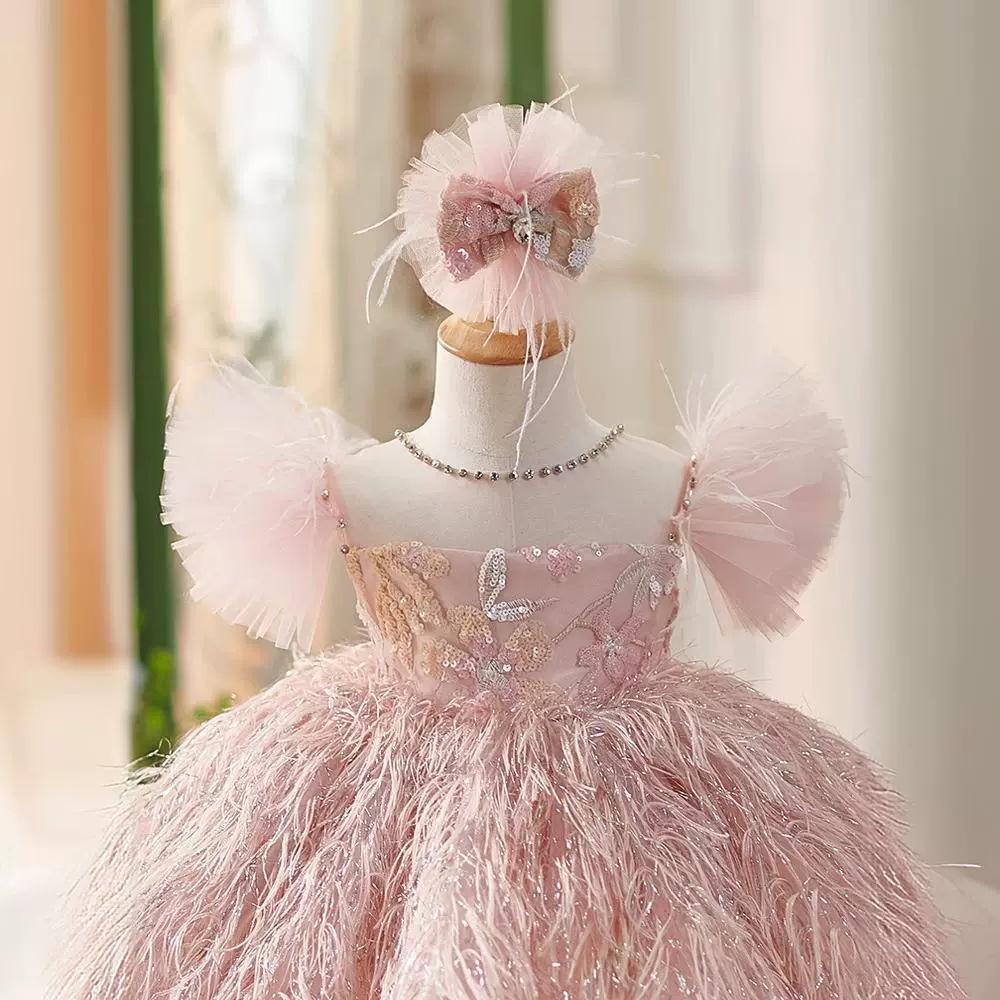 L41705 BABY GIRLS PINK PRINCESS DRESS TODDLER CHRISTMAS DRESS LITTLE GIRL PARTY DRESS