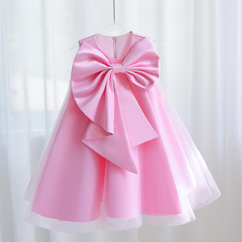 L4166 FIRST COMMUNION DRESS GIRL FORMAL PRINCESS DRESS SUMMER BOWKNOT BIRTHDAY PARTY DRESS