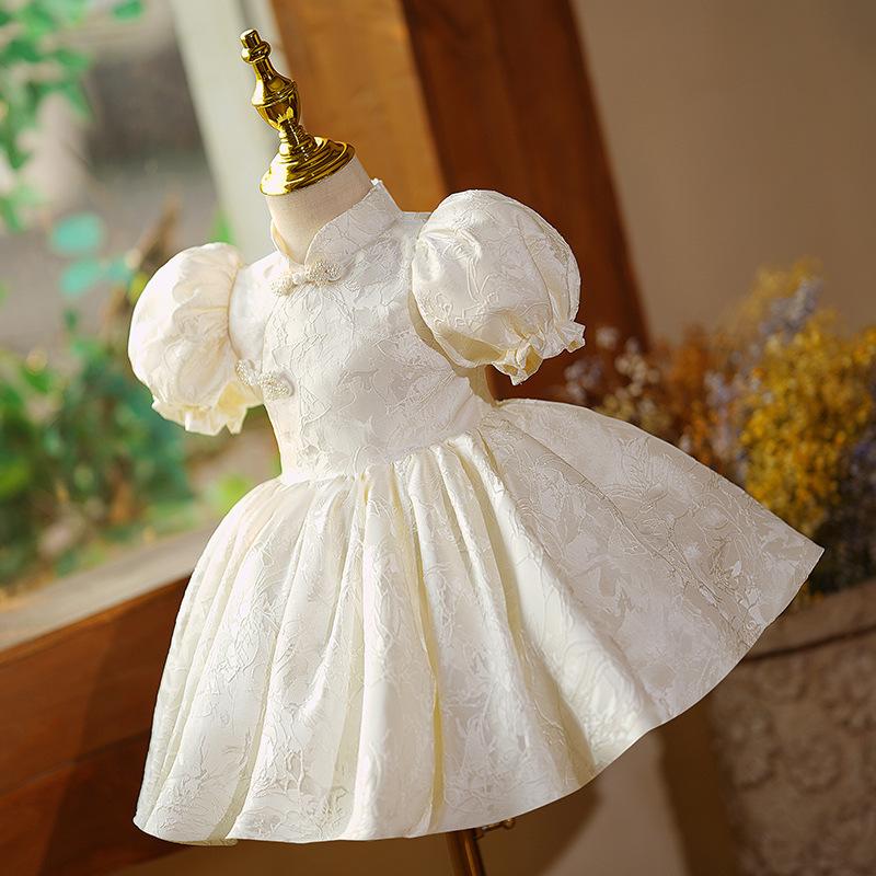 L41706 BAPTISM DRESSES BABY GIRL SUMMER WHITE FLOWER GIRL DRESS CHRISTENING DRESS