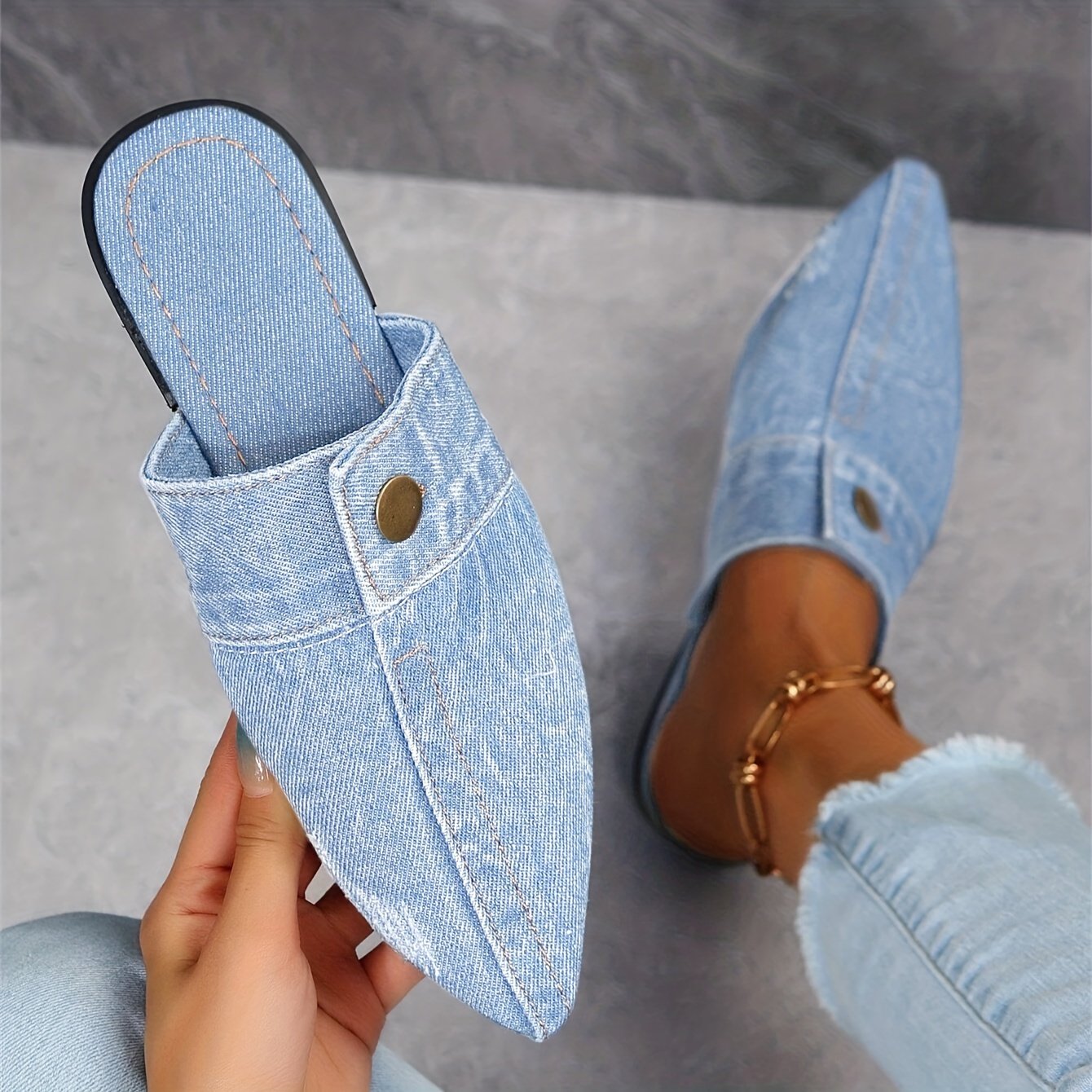 Women's Flat Pointed Toe Slip On Non Slip Shoes