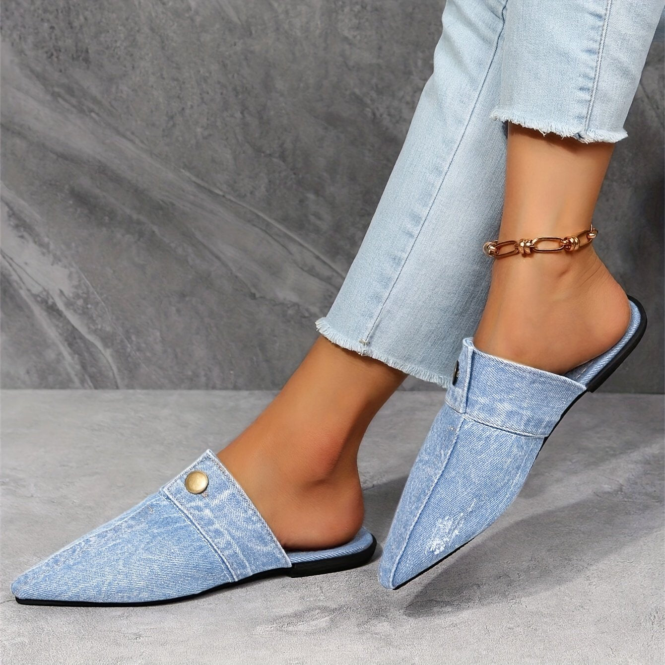 Women's Flat Pointed Toe Slip On Non Slip Shoes