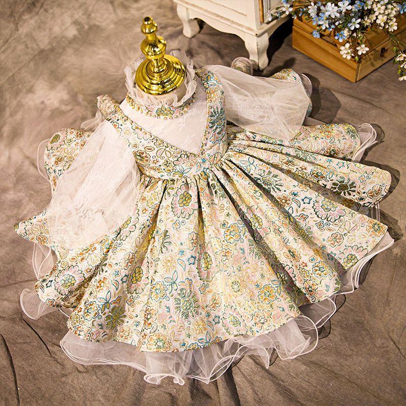 L4163 BABY GIRL BIRTHDAY PARTY DRESS LONG SLEEVE FLOWER GIRL DRESS PRINCESS DRESS