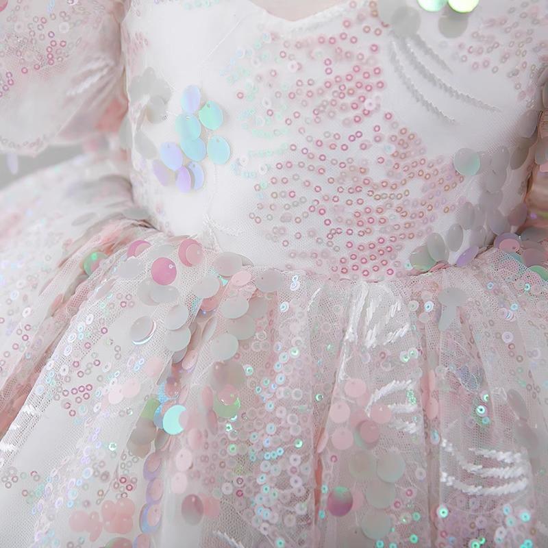 L41701 GIRL FORMAL DRESSES BABY GIRL GORGEOUS COLORFUL SEQUINS DRESS PRINCESS PARTY DRESSES EASTER DRESS FOR TODDLER
