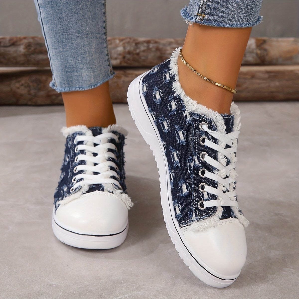 Women's Canvas Trainers Low Top Flat Shoes