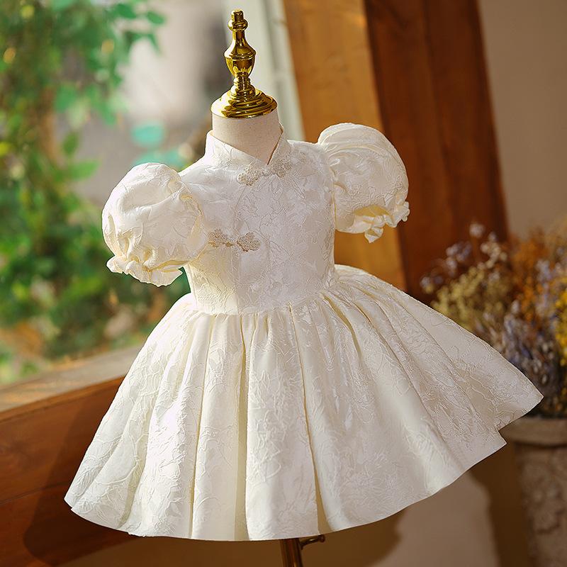 L41706 BAPTISM DRESSES BABY GIRL SUMMER WHITE FLOWER GIRL DRESS CHRISTENING DRESS