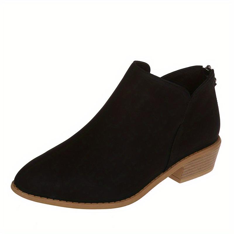 Women's Chunky Heeled Ankle Boots Retro Short Boots