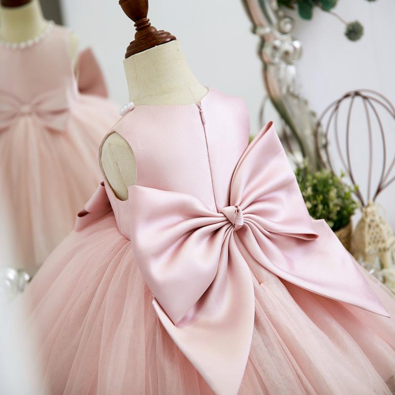 L4168 GIRL CHRISTMAS DRESS BABY GIRL PRINCESS DRESS AUTUMN BOW PUFFY TODDLER BIRTHDAY PARTY DRESS GIRL FORMAL DRESSES