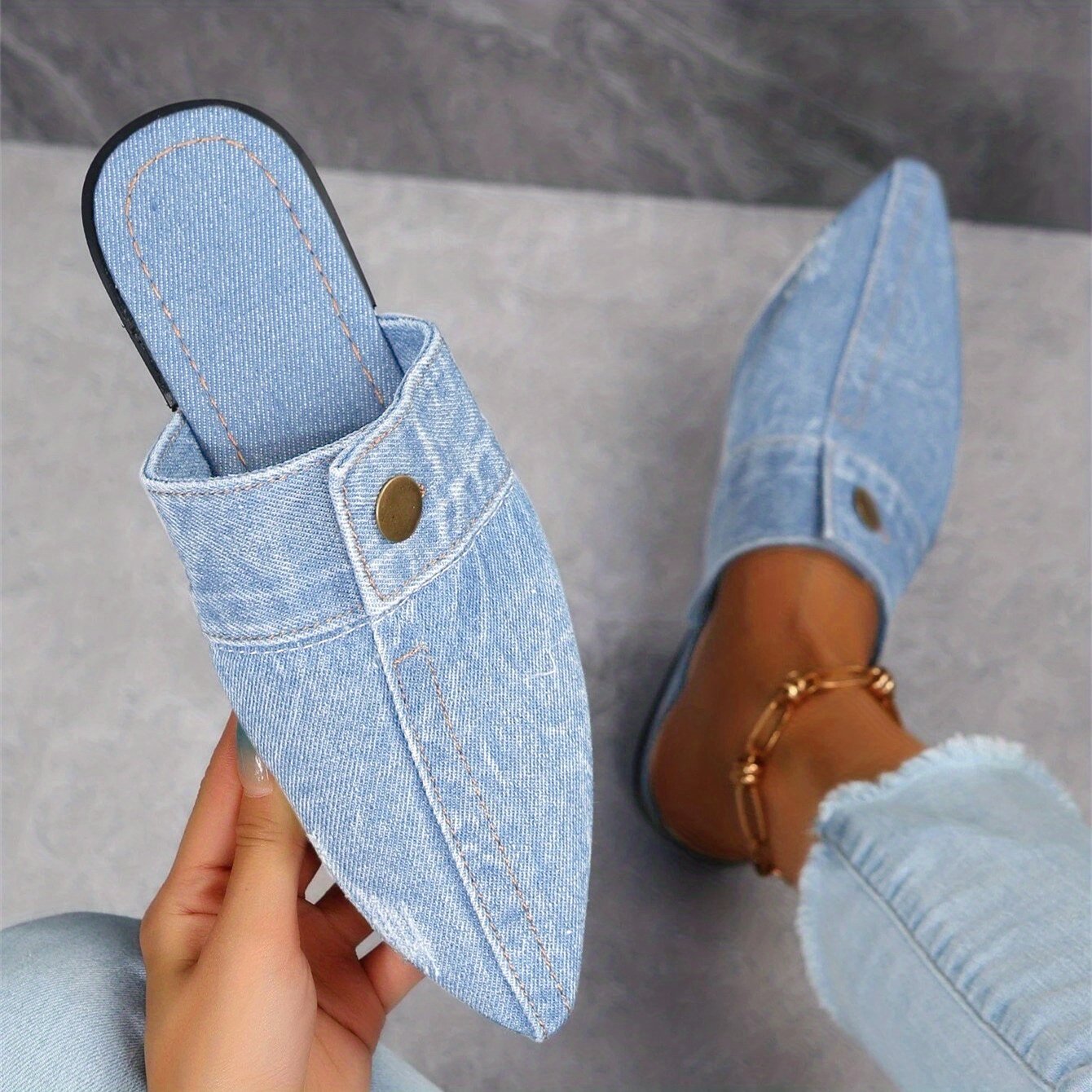 Women's Flat Pointed Toe Slip On Non Slip Shoes