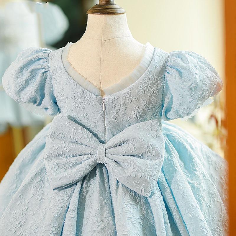 L41614 GIRL CHRISTMAS DRESS TODDLER PRINCESS DRESS SUMMER BEADED BOW DRESS BIRTHDAY PARTY DRESS