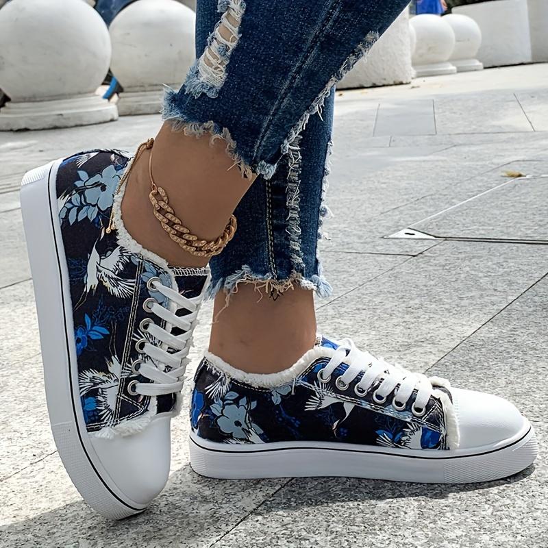 Women's Canvas Shoes Lace Up Casual Walking Trainers