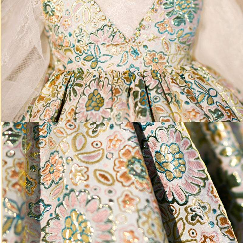 L4163 BABY GIRL BIRTHDAY PARTY DRESS LONG SLEEVE FLOWER GIRL DRESS PRINCESS DRESS
