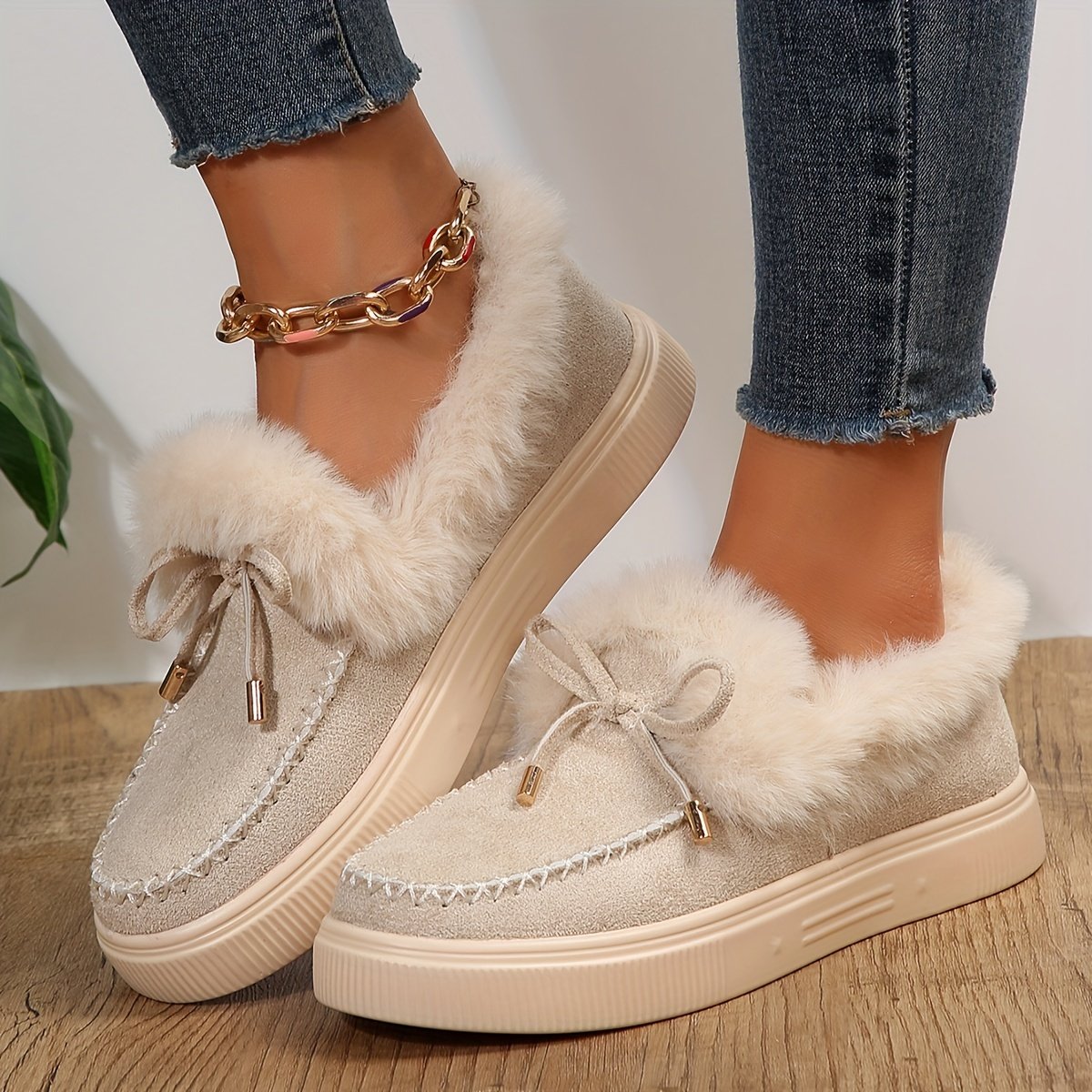 Women's Fluffy Fleece Lining Snow Boots