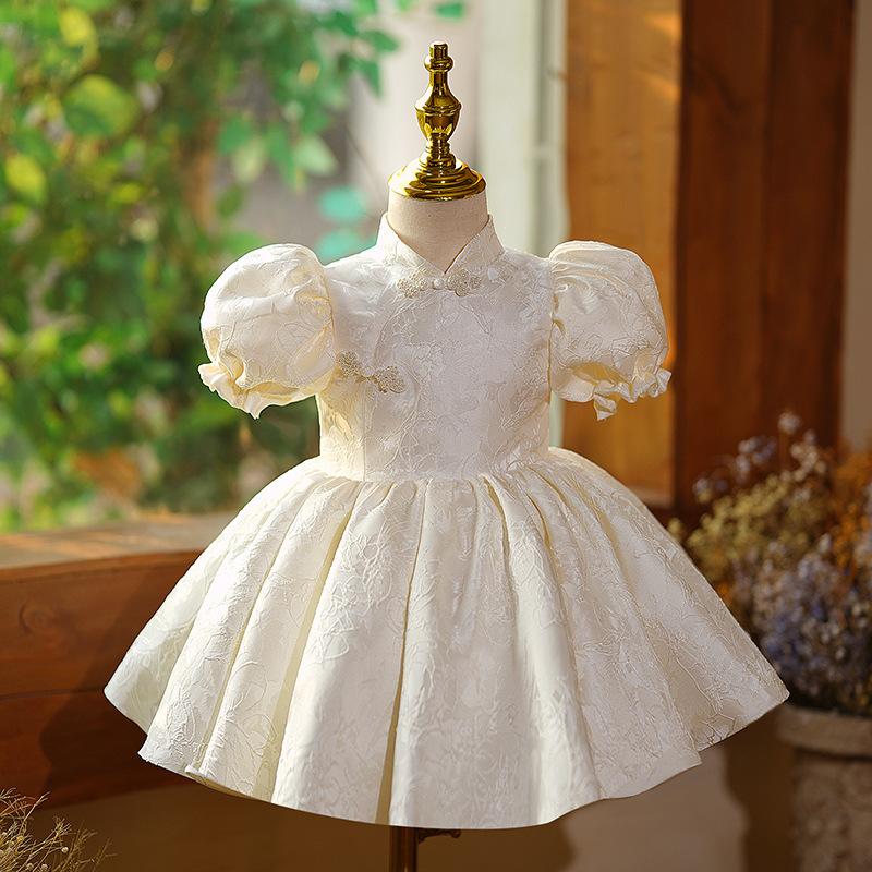 L41706 BAPTISM DRESSES BABY GIRL SUMMER WHITE FLOWER GIRL DRESS CHRISTENING DRESS