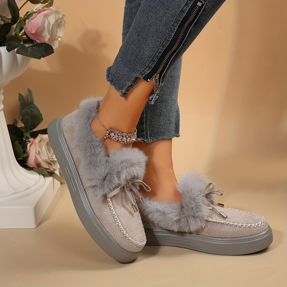 Women's Fluffy Fleece Lining Snow Boots