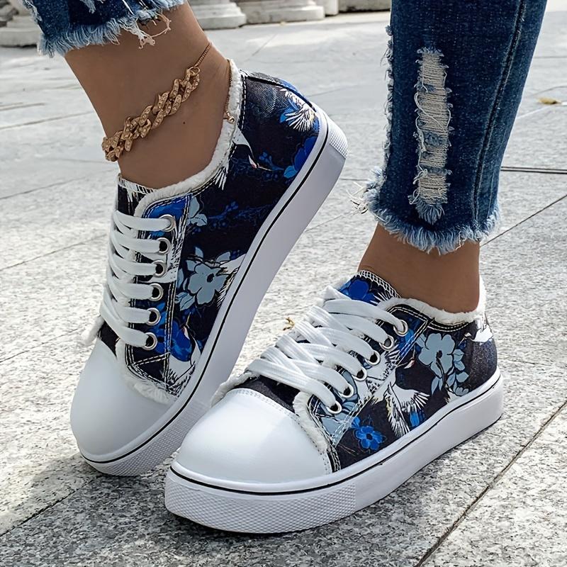 Women's Canvas Shoes Lace Up Casual Walking Trainers