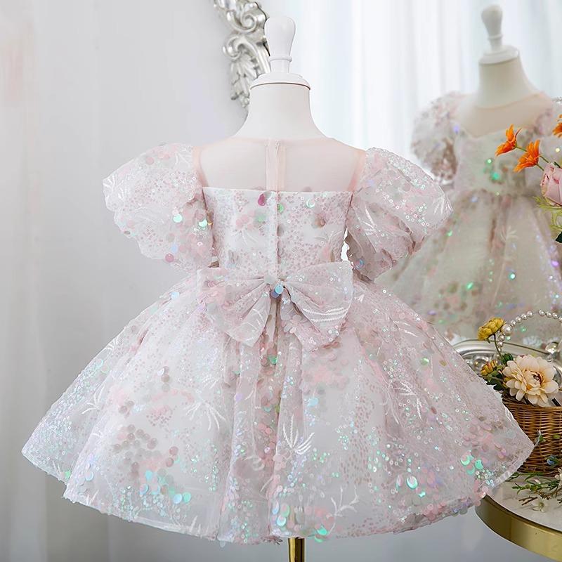 L41701 GIRL FORMAL DRESSES BABY GIRL GORGEOUS COLORFUL SEQUINS DRESS PRINCESS PARTY DRESSES EASTER DRESS FOR TODDLER