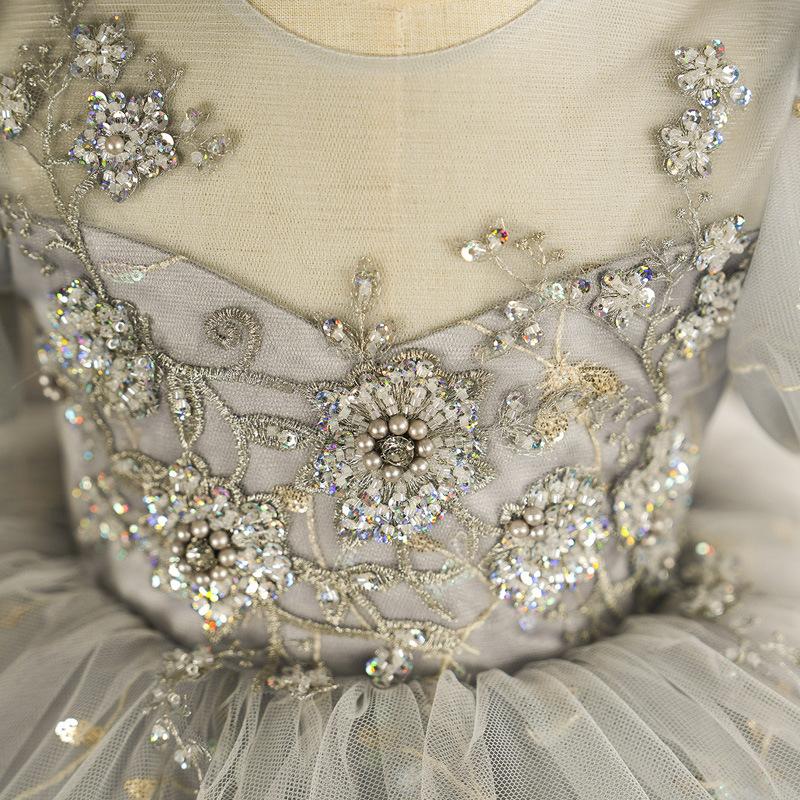 L41702 GIRL CHRISTMAS DRESS TODDLER PRINCESS DRESS SUMMER BEADED BOW DRESS BIRTHDAY PARTY DRESS