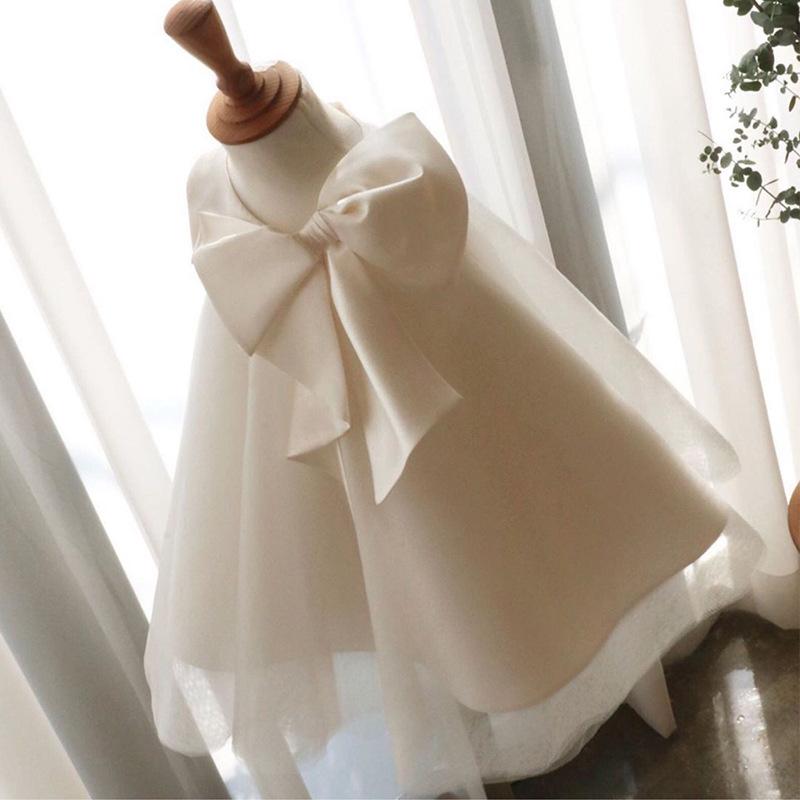 L4166 FIRST COMMUNION DRESS GIRL FORMAL PRINCESS DRESS SUMMER BOWKNOT BIRTHDAY PARTY DRESS