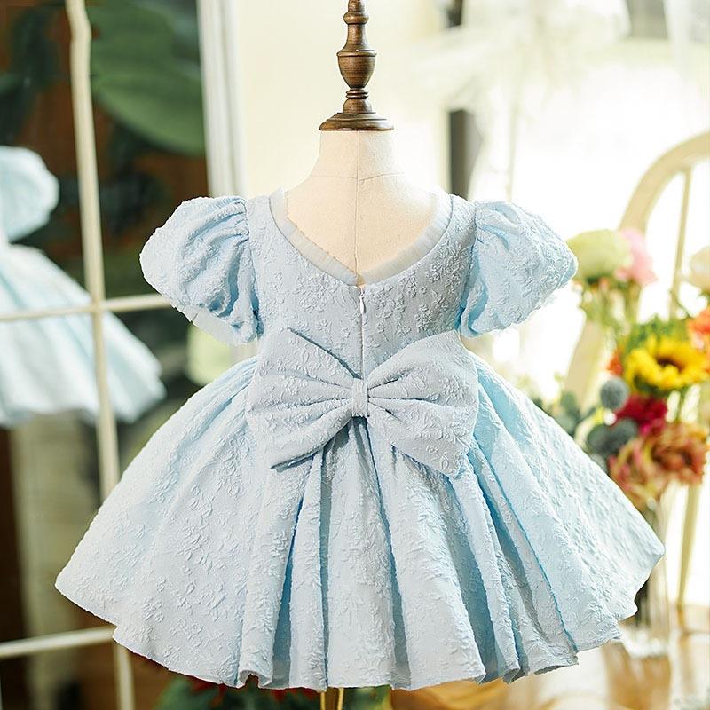 L41614 GIRL CHRISTMAS DRESS TODDLER PRINCESS DRESS SUMMER BEADED BOW DRESS BIRTHDAY PARTY DRESS
