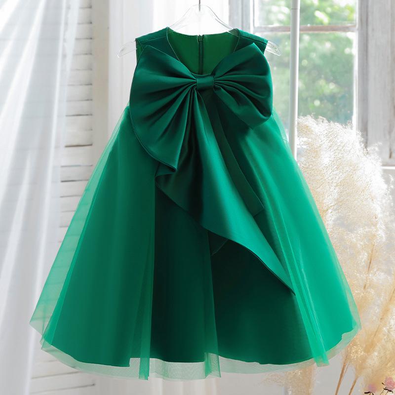 L4166 FIRST COMMUNION DRESS GIRL FORMAL PRINCESS DRESS SUMMER BOWKNOT BIRTHDAY PARTY DRESS