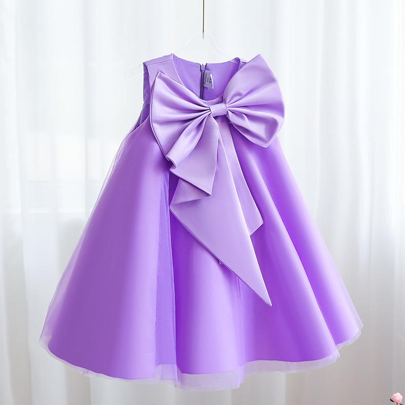 L4166 FIRST COMMUNION DRESS GIRL FORMAL PRINCESS DRESS SUMMER BOWKNOT BIRTHDAY PARTY DRESS