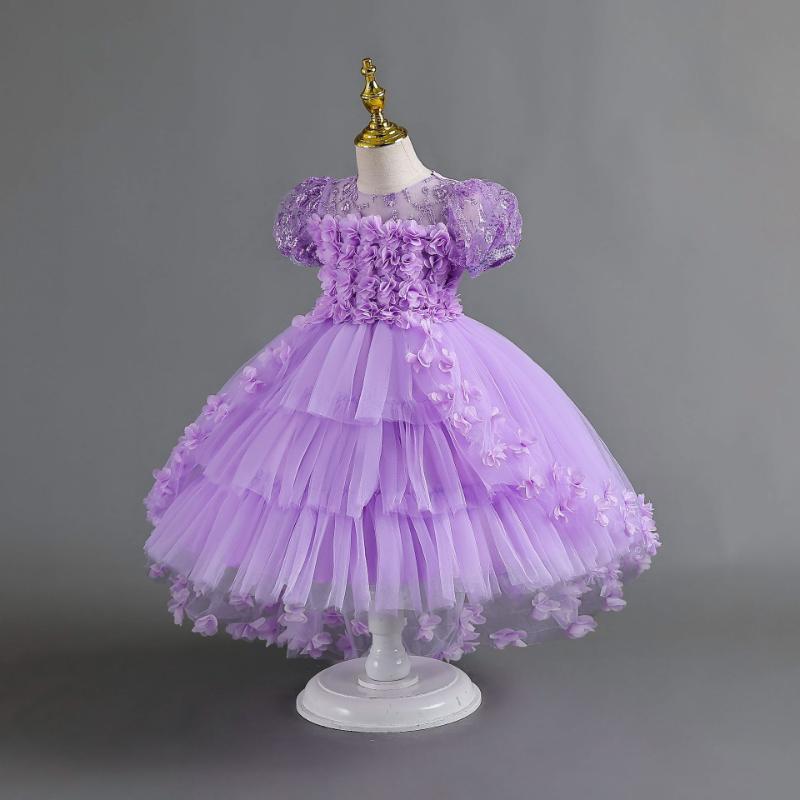 L41710 GIRLS PAGEANT PRINCESS DRESSES BABY GIRL SUMMER EMBROIDERY PUFFY PROM DRESS