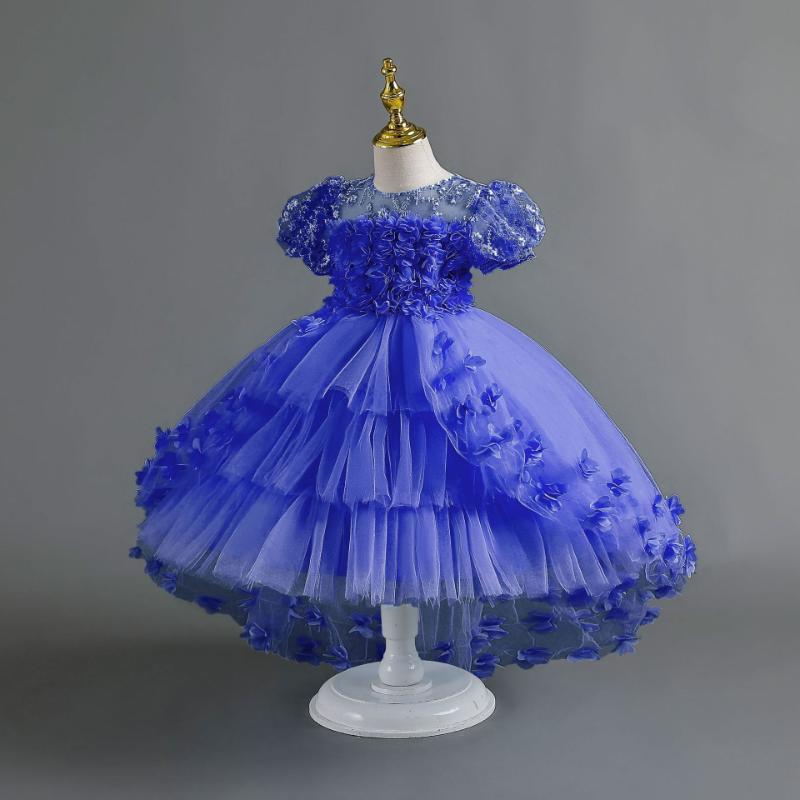 L41710 GIRLS PAGEANT PRINCESS DRESSES BABY GIRL SUMMER EMBROIDERY PUFFY PROM DRESS