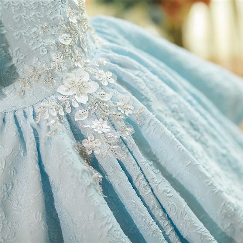 L41614 GIRL CHRISTMAS DRESS TODDLER PRINCESS DRESS SUMMER BEADED BOW DRESS BIRTHDAY PARTY DRESS
