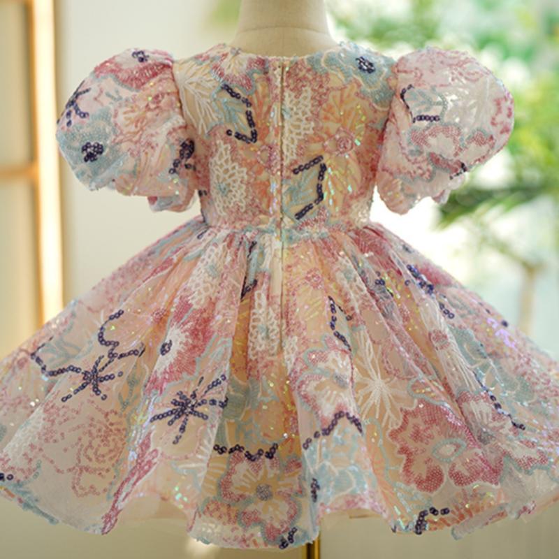 L41616 GIRL BIRTHDAY DRESSES TODDLER PINK PUFFY PARTY FORMAL PRINCESS DRESS