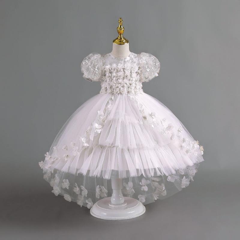 L41710 GIRLS PAGEANT PRINCESS DRESSES BABY GIRL SUMMER EMBROIDERY PUFFY PROM DRESS