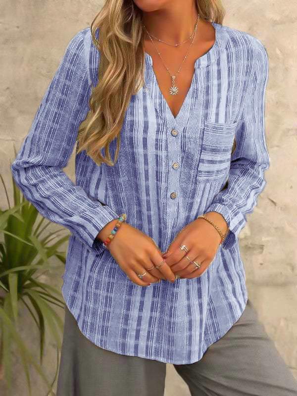 Plaid Relaxed Fit Button Front Top