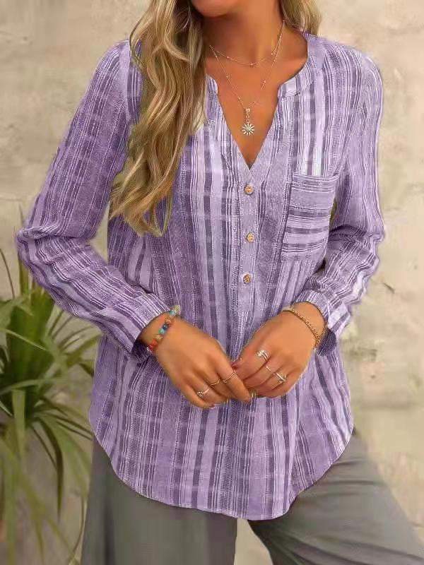 Plaid Relaxed Fit Button Front Top