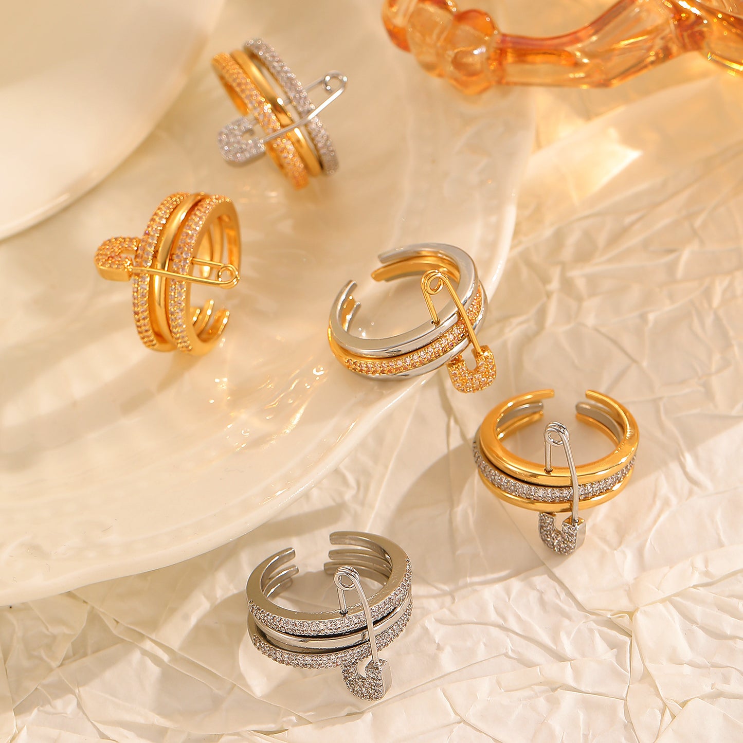 Detchable Pin Ring&Earrings