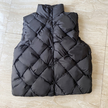 Warm Braided Rhomboid Sleeveless Vest Jacket