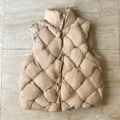 Warm Braided Rhomboid Sleeveless Vest Jacket