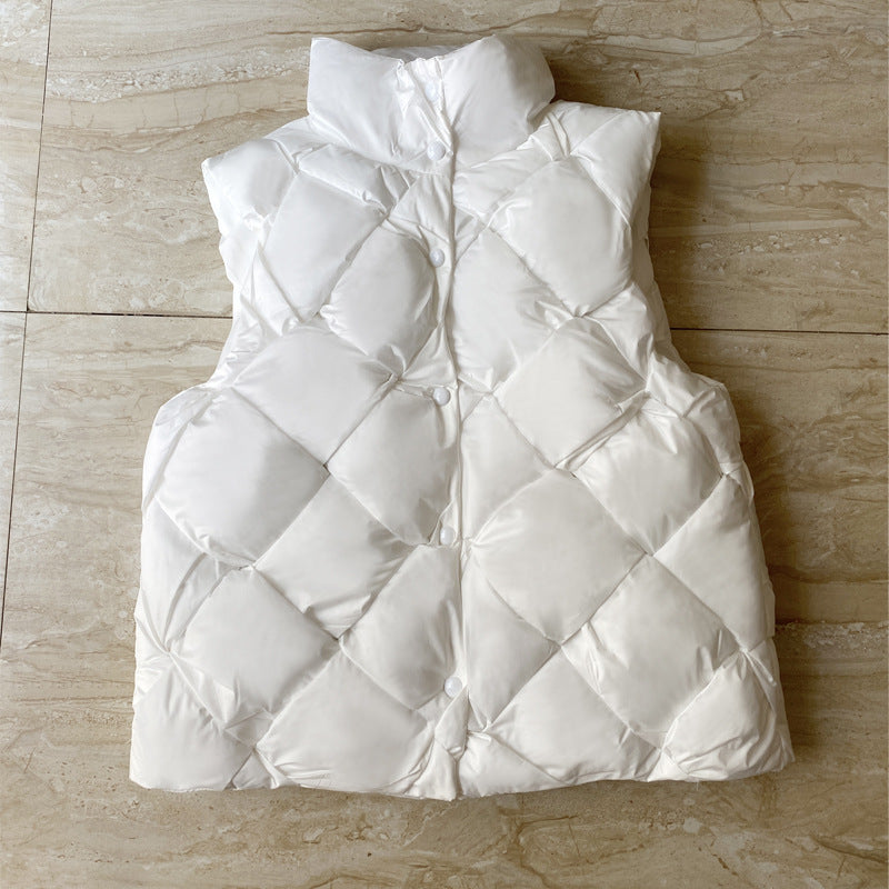Warm Braided Rhomboid Sleeveless Vest Jacket