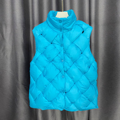 Warm Braided Rhomboid Sleeveless Vest Jacket