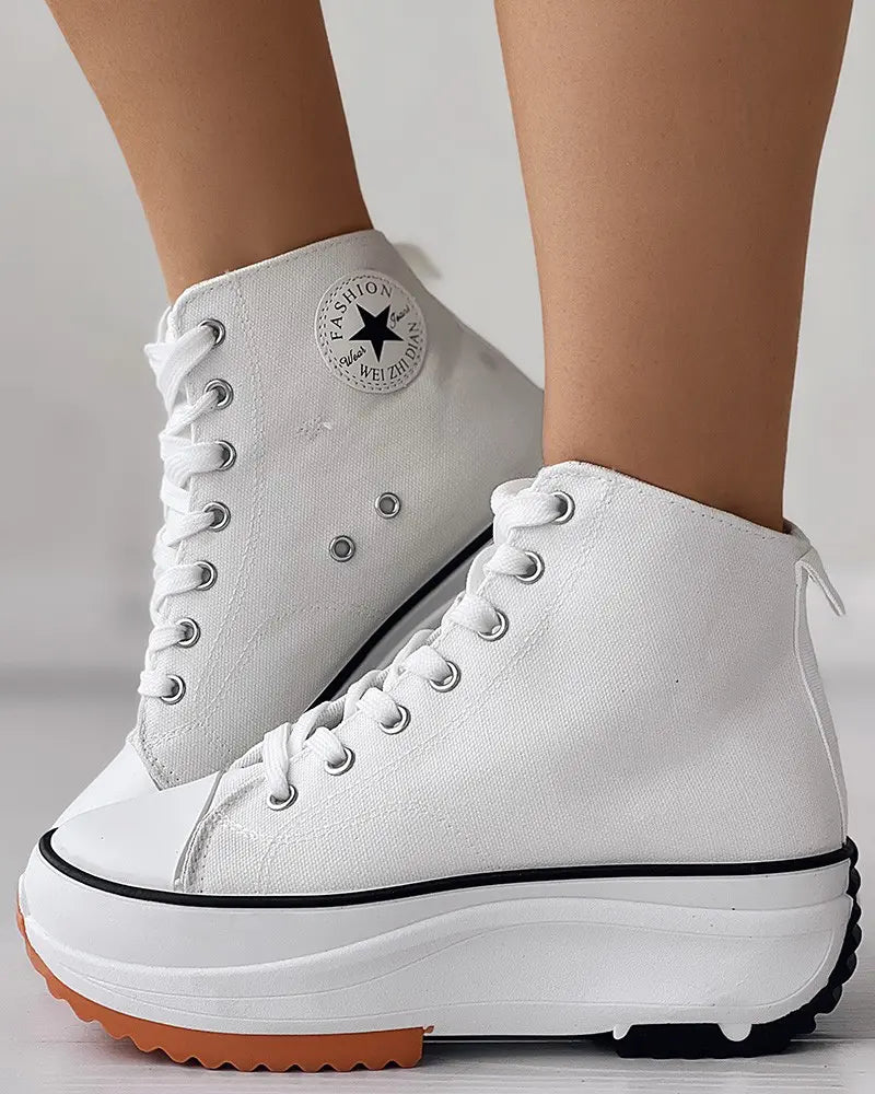 Canvas Shoes Women Fashion High Top Trainers